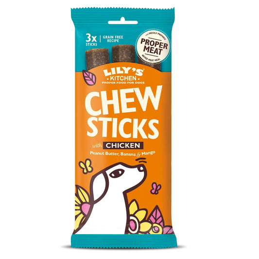 Lily's Kitchen Chew Sticks with Chicken 3 Sticks 120g | Luxury Home Accessories | Heulog Glow