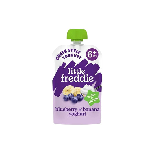 Little Freddie Organic Blueberry & Banana Greek Style Yoghurt Baby Food Pouch 6+ months 100g | Luxury Home Accessories | Heulog Glow