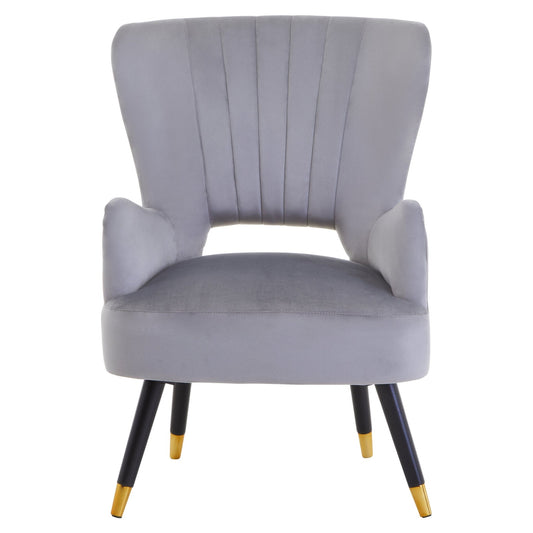 Loretta Grey Velvet Cut Out Back Chair | Luxury Home Accessories | Heulog Glow