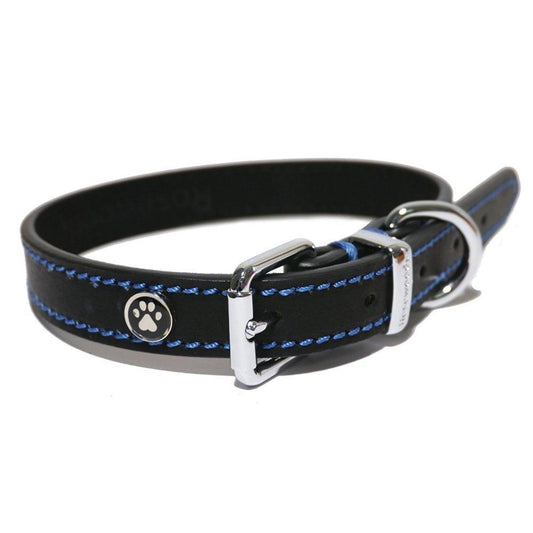 Lux Leather Black Collar 18-22" x 1.5" | Luxury Home Accessories | Heulog Glow