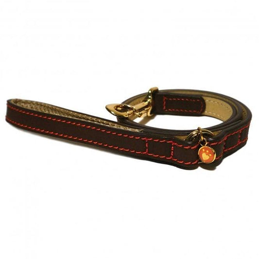 Lux Leather Brown Lead 40" x 3/4" | Luxury Home Accessories | Heulog Glow