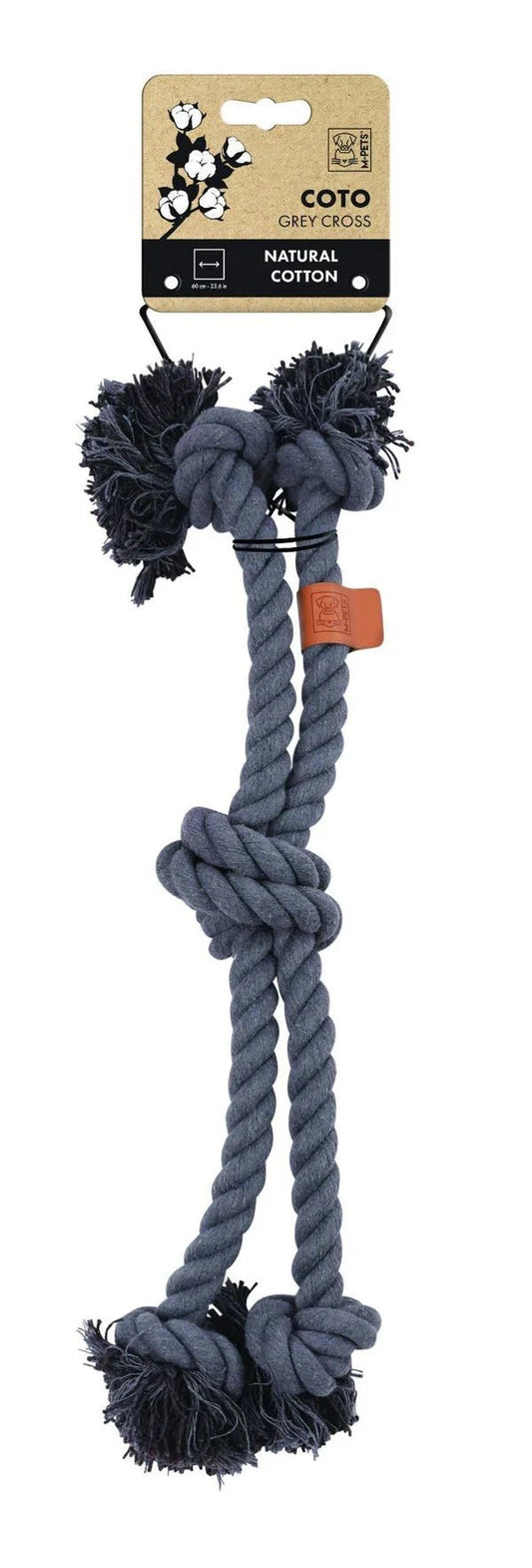 M-PETS Coto Eco Rope Dog Toys Grey Cross 60cm | Luxury Home Accessories | Heulog Glow