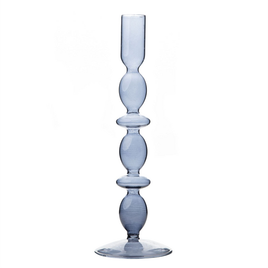 Hestia Glass Candle Holder Grey 26.5 x 9cm