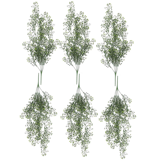 Pack of 6 x Hanging UV and Fire Resistant Artificial String Pearl Plant 75cm