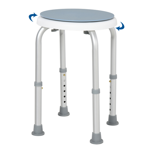 360 Degree Swivel Seat Bath Shower Stool Adjustable Height Aluminium HOMCOM