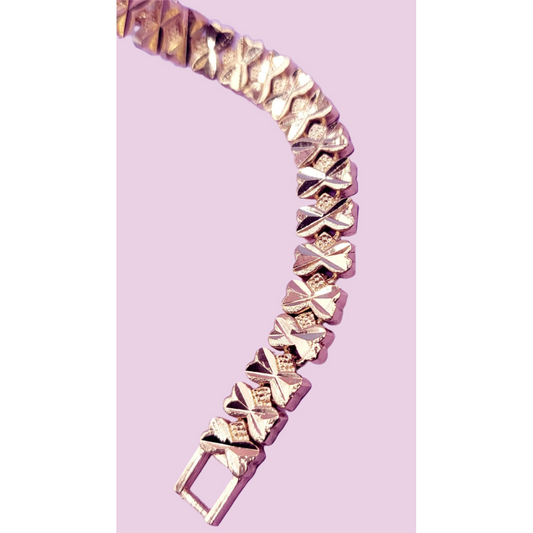 Bow Shiny Gold Link Bracelet