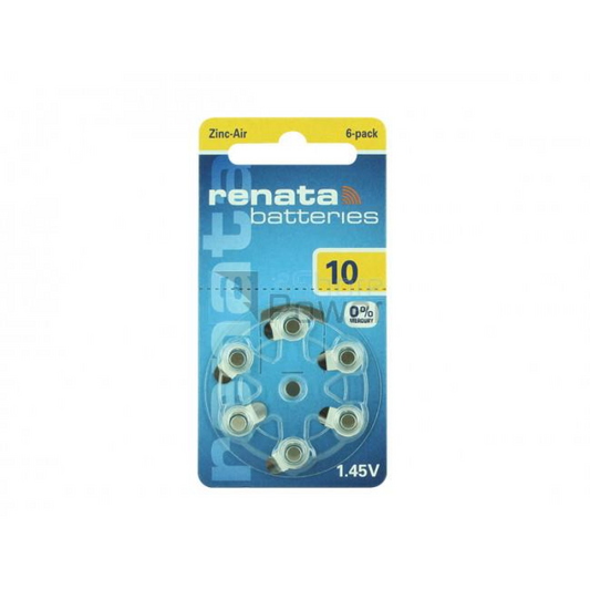 ZA 10 PR 70 RENATA HEARING AID BATTERY PK6