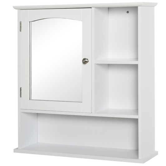 Wall Mount Mirror Cabinet Bathroom Storage Single Door Mounted Glass Cupboard