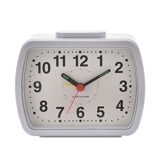 Wm.Widdop Qtz Alarm Clock Bell Oblong Wht/Green Dial 5184W
