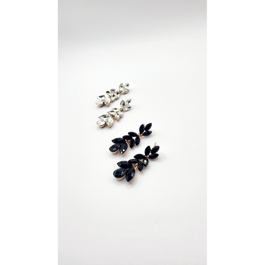 Black Crystal Drop and Dangle Earrings