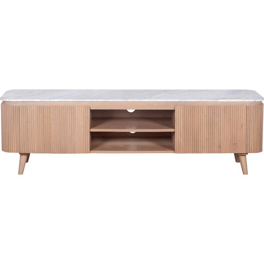 Ashford Natural Marble & Wood Large Tv Cabinet