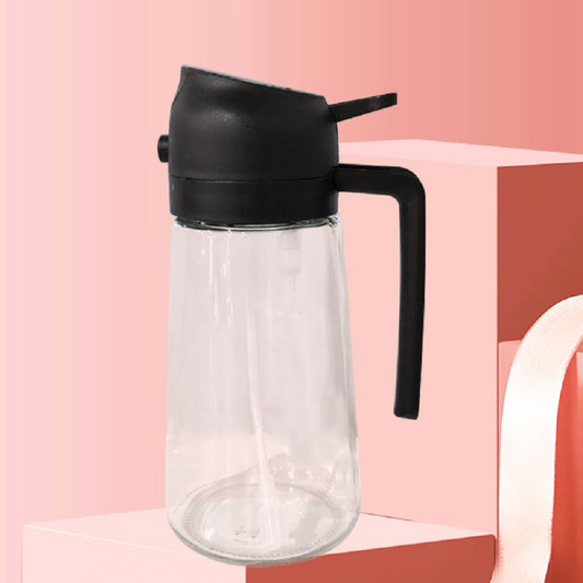 2 in 1 Olive Oil Dispenser Bottle 16oz/470ml Oil Sprayer with Stickers for Kitchen