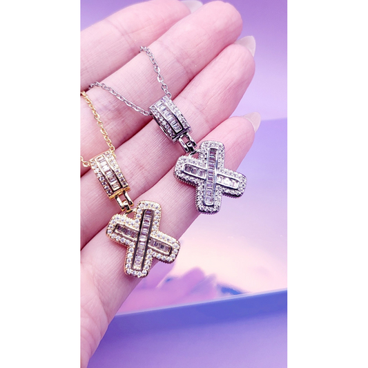 Crystal Initial Necklace Letter X