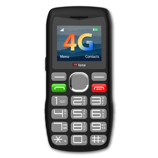 TTfone TT890 4G Mobile Phone with Three Pay As You Go SIM card and Mains Charger