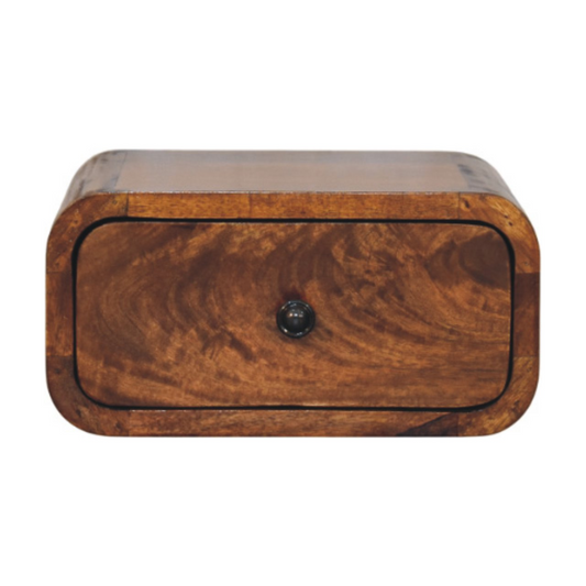 Artisan Furniture Solid Wood Avora Mini Wall-Mounted Chestnut 1 Drawer Nightstand