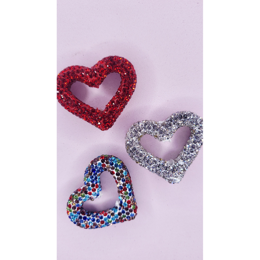 Crystal Open Heart Stacking Charm