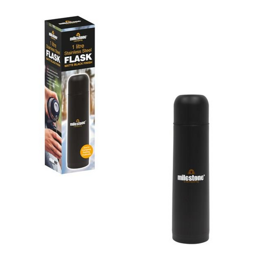 Milestone Double Walled Stainless Steel Flask 1Ltr - Matte Black Finish