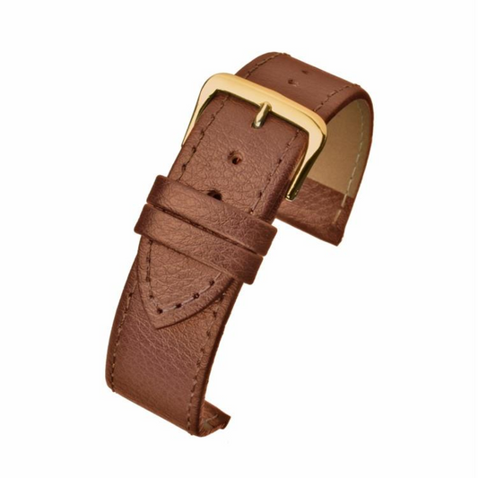 Brown Buffalo Grain Leather Watch Strap 12mm