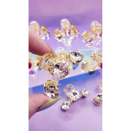 Crystal Luxe White Hair Clamps Pack of 12