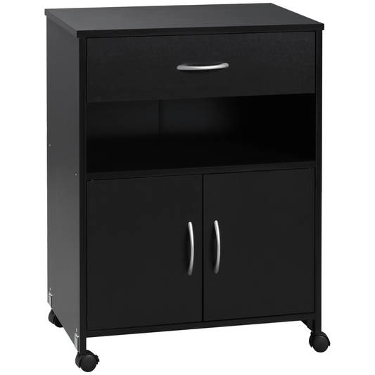 Mobile Printer Stand w/ Storage Shelf Universal Wheels for Home Black Vinsetto