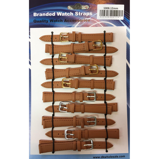 Leather Brown Tan Watch Straps Pk10 24mm 1008