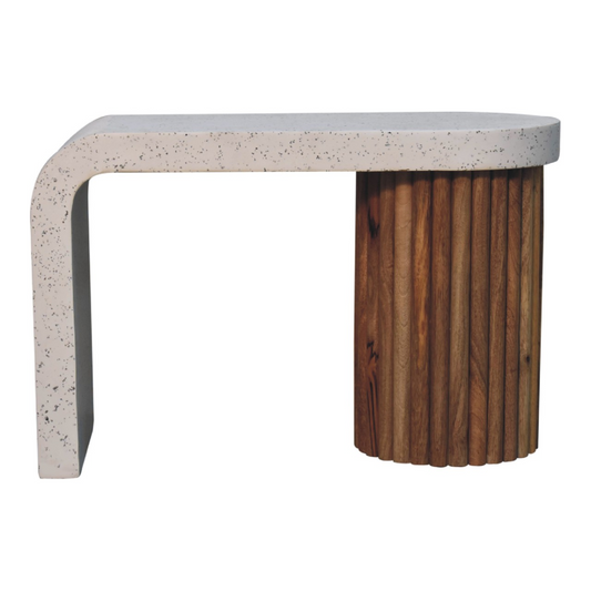 Artisan Furniture Solid Wood Serenity Terrazzo Coffee Table, Brown & Grey