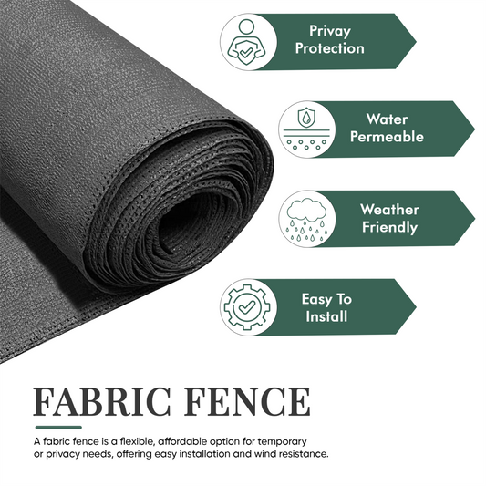 Anthracite Fabric Fence 230gsm - 1.5m x 10m