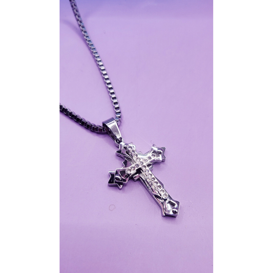 Graceful Silver Cross Necklace