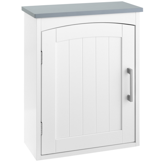kleankin Wall Mounted Bathroom Cabinet with Adjustable Shelf, Light Grey