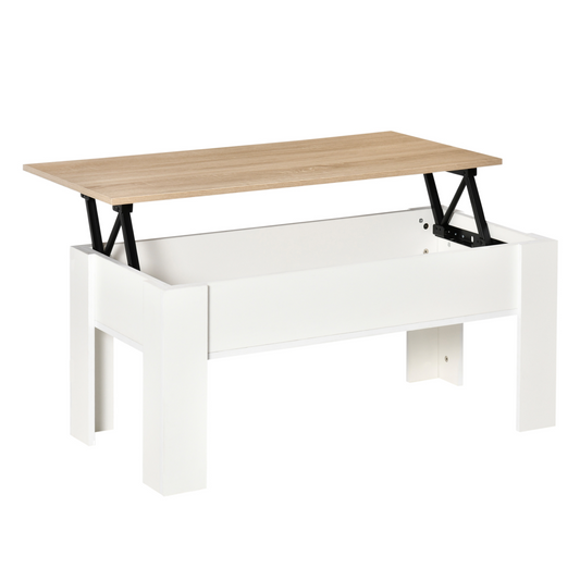 HOMCOM Lift Top Coffee Table w/Storage Compartment, Living Room Center Table