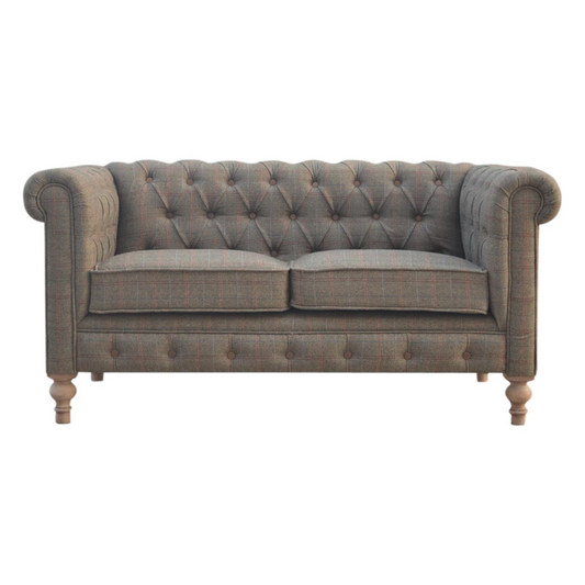 Artisan Furniture Solid Wood Multi Tweed 2 Seat Chesterfield