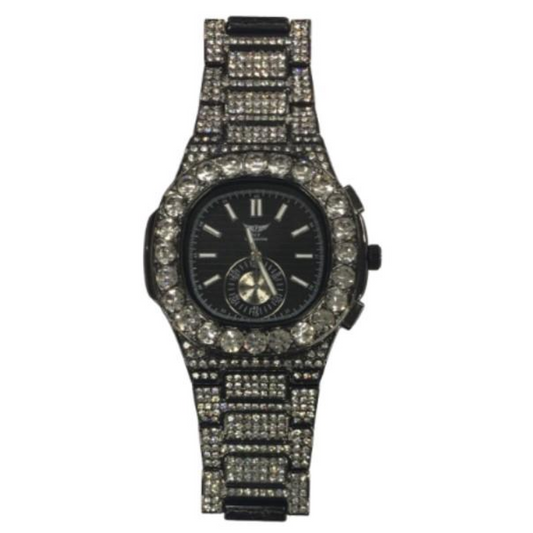 NY LONDON GENTS BLING WATCH PI-7644 GUNMETAL