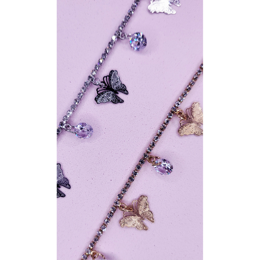 Butterfly Crystal Gem Anklet