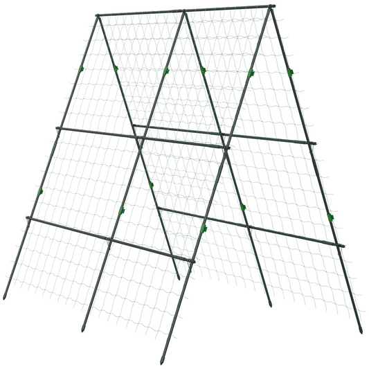 Outsunny A-Frame Trellis Plant Support for Vegetables, Flowers, Fruit