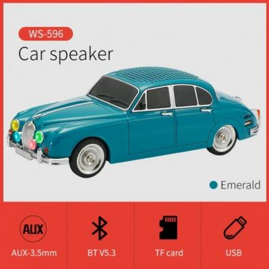 WSTER Wireless Bluetooth Car Speaker with TF/USB/FM - CLASSIC - EMERALD