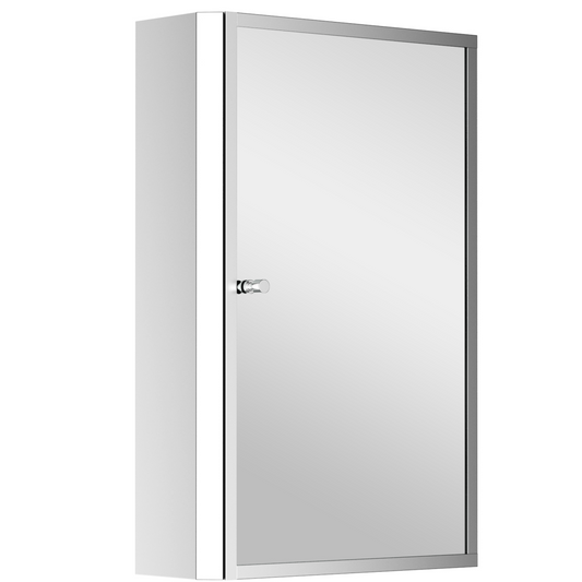 HOMCOM Mirror Cabinet Shelves Bathroom Storage Stainless Steel Wall Cabinet