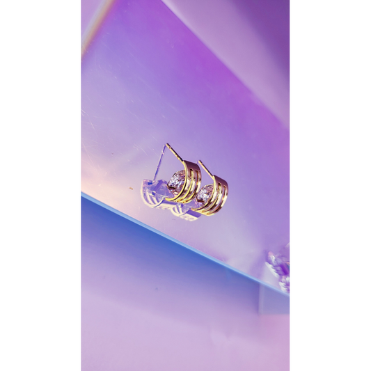 Curve Crystal Stud Earrings