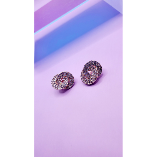 Interlocking Crystal Non Pierced Clip On Earrings