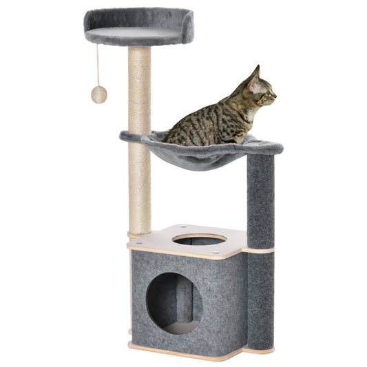 Cat Tree Tower Climbing Activity Center with Sisal Scratching Post, Pawhut
