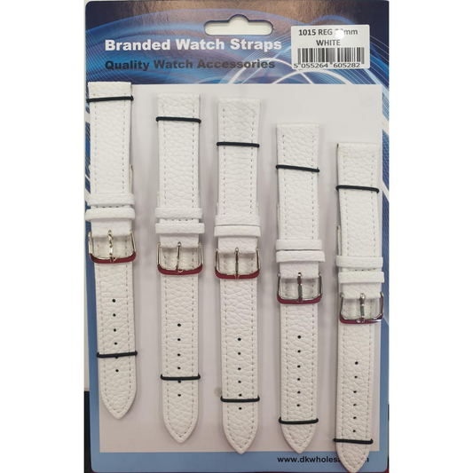 White Leather Watch Straps Pk5 size 22mm 1015W