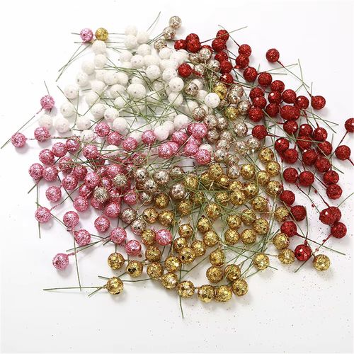 QIANHUAYU Colourful Pearl Stamens for DIY Flower Decorations - 50/200 Pcs