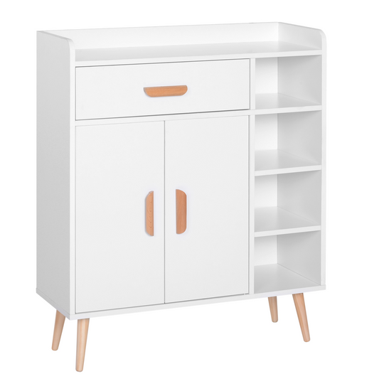 Side Cabinet Hallway Storage Unit Home Console Table Organiser White