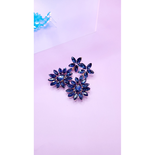 Flower Crystal Drop and Dangle Earrings