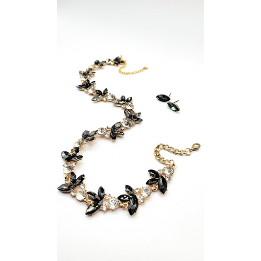 Cluster Crystal Necklace Set