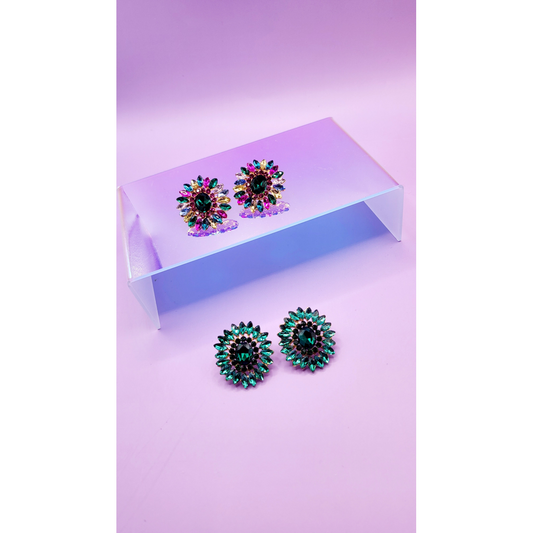 Vivid Crystal Stud Earrings