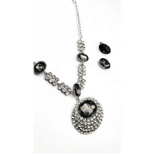 Oval Jewelled Crystal Necklace Set