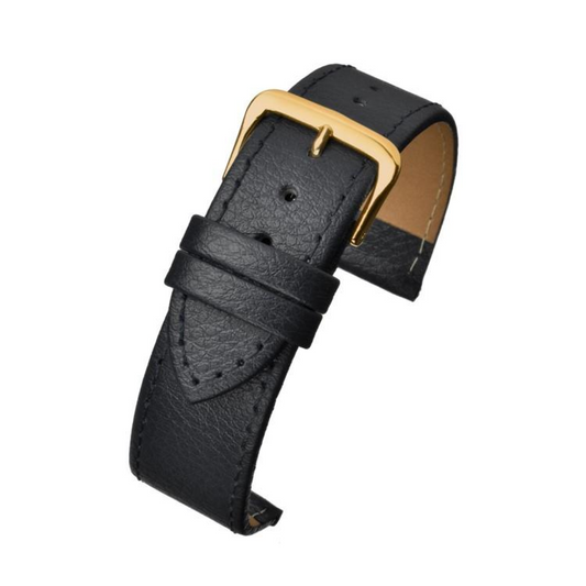 Black Buffalo Grain Leather Watch Strap 40mm