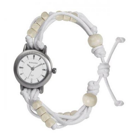 Kahuna Ladies White dial with Fabric Strap Friendship Watch KLF-0001L - CLEARANCE NEEDS RE-BATTERY
