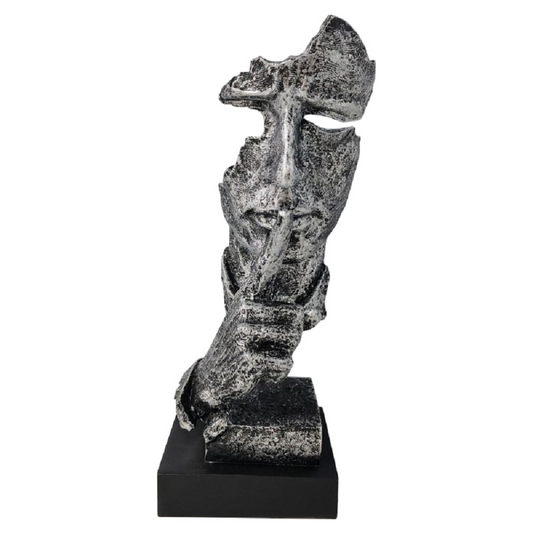 Resin Silent Man Statue Face Sculpture ,Modern Abstract Art Silence Carving Figurines