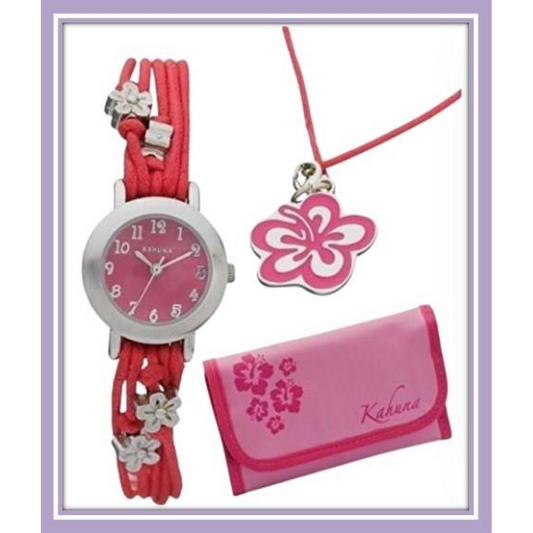 Kahuna Children Girls Wallet, Necklace Gift Set 10 Watches - CLEARANCE NEEDS RE-BATTERY